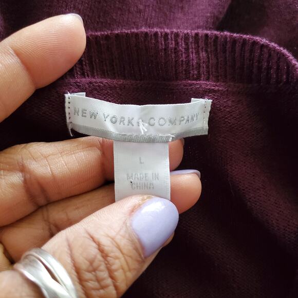 New York & Company Purple Cardigan L - Picture 4 of 6